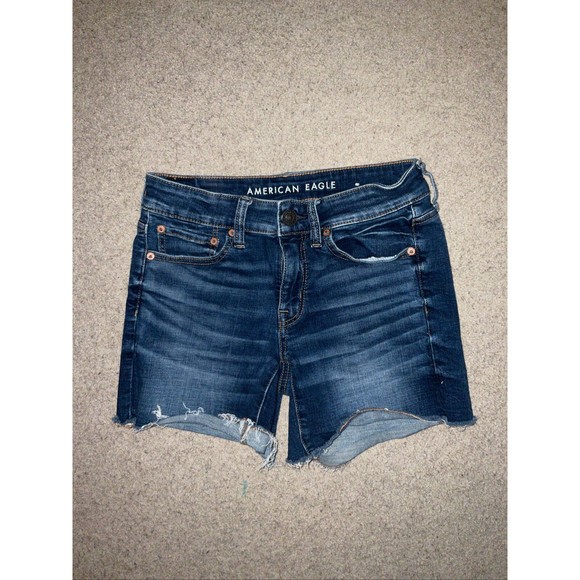 American Eagle Outfitters Pants - American Eagle Jean Shorts Womens 4 Midi Super Stretch Cut Off Low Rise Denim